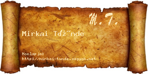 Mirkai Tünde névjegykártya